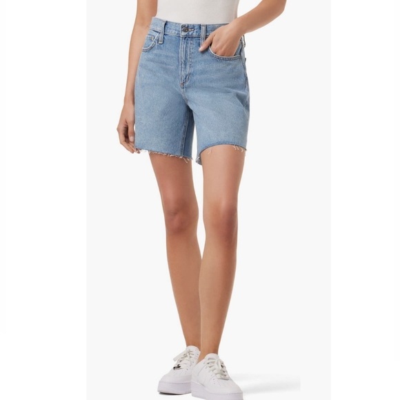Favorite Daughter The Tommy Raw Hem Relaxed Denim Jean Shorts - Size 27, NWT - Picture 1 of 14